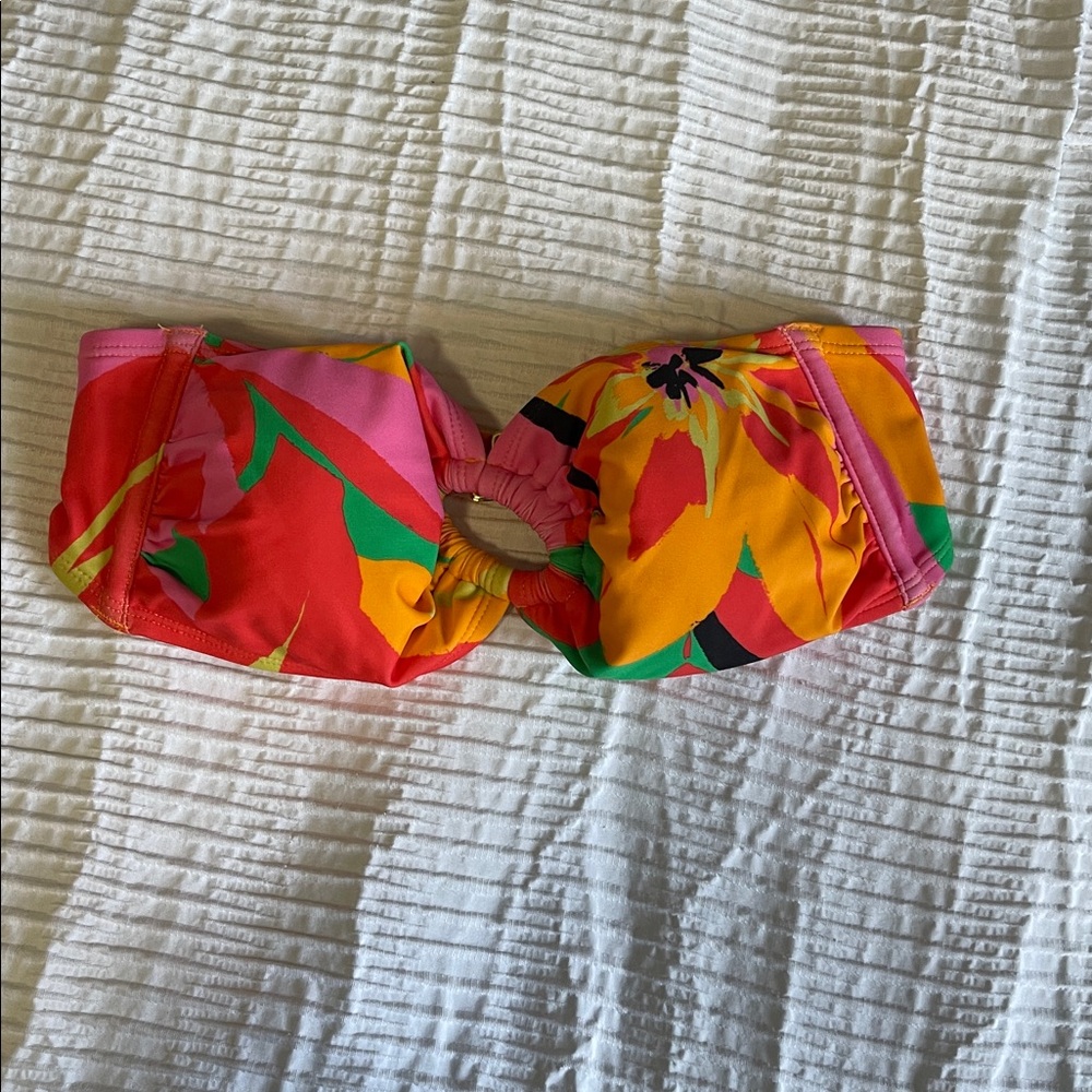 Shade & Shore Yellow and Pink Bikini Top